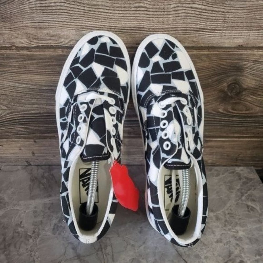 New Vans Era Mosaic Checkerboard Black Blue White Sneakers - Picture 7 of 8